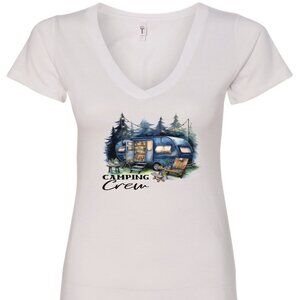 Camping Crew V-Neck T-Shirt | Many Colors